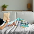 thumbnail image 3 of Owl Soft Flannel Fleece Blanket, Owl Fluffy Swollen Colorful Feathers Large Eyes Vision Sage Camouflage Character Image, Cozy Plush for Indoor and Outdoor Use, 50" x 60", Multicolor, by Ambesonne, 3 of 5