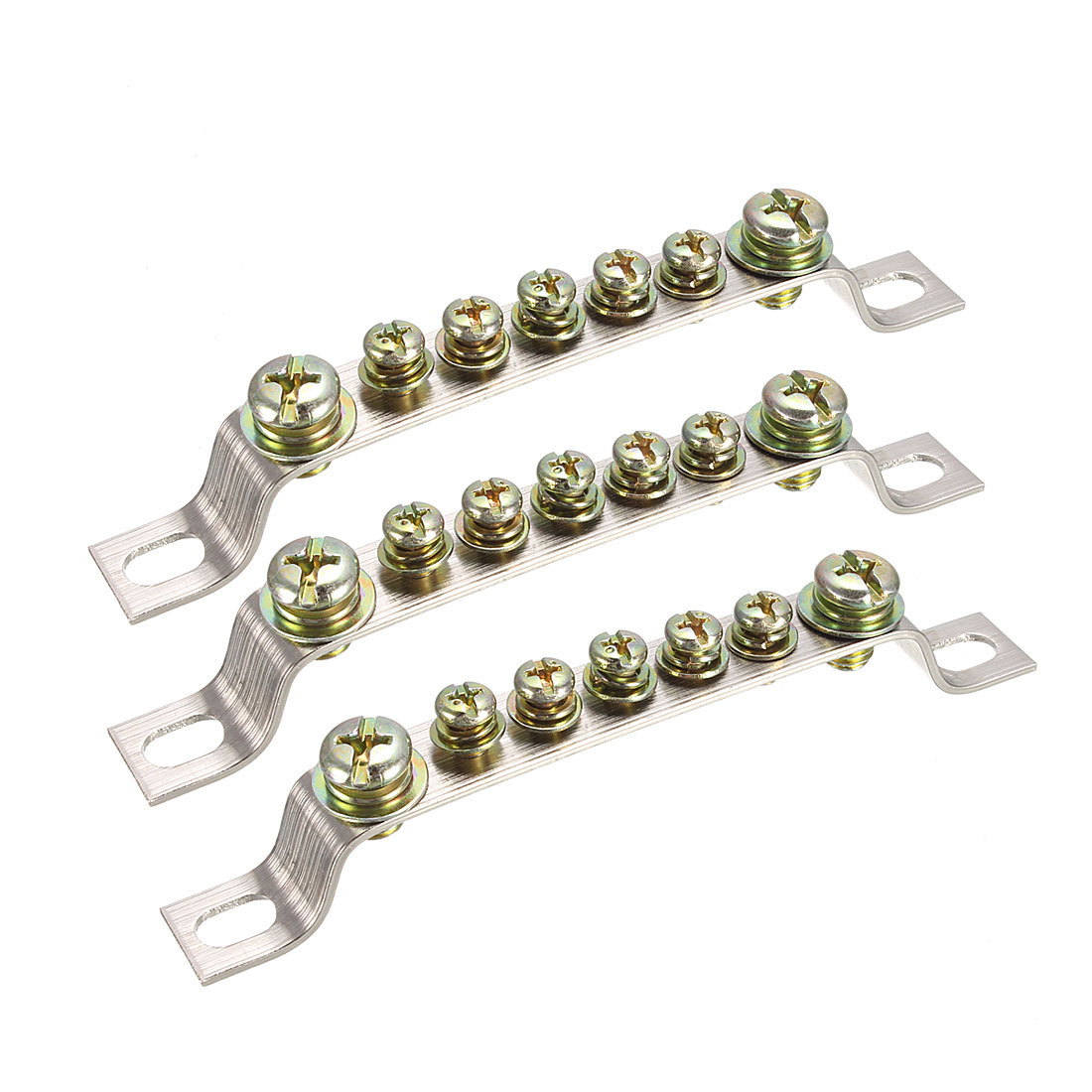 3PCS 7 Holes Ground Wire Bridge Shape Copper Screw Terminal Block
