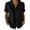 *Black, variant on Women's Short Sleeve Button Down Shirt, Ladies' Roll-Up Sleeve Collared Blouse, Casual Loose Fit Summer Top For Women,Gray,S-2XL