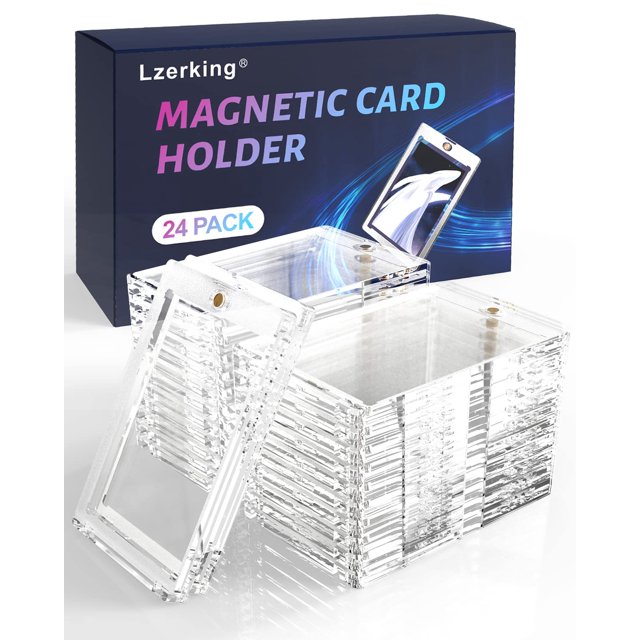 Lzerking Acrylic 24 Pack 35PT One Touch Card Holder for Trading, Baseball, Sports Cards