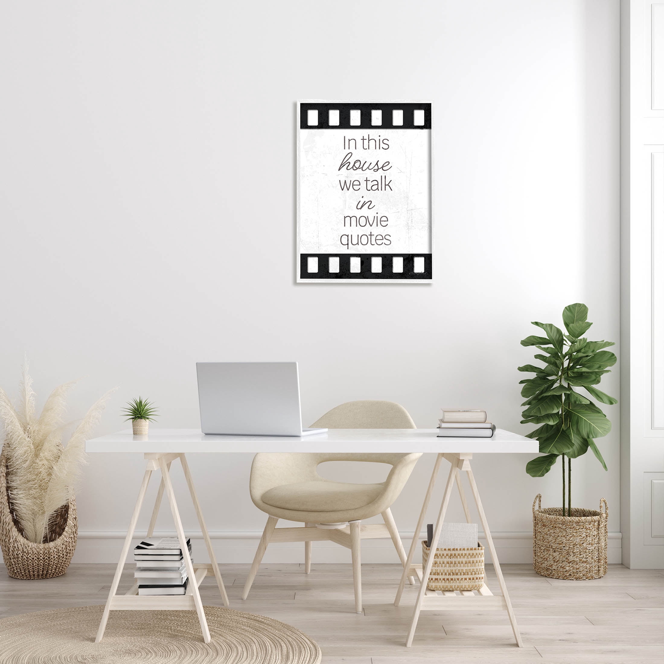 In This House Movie Quotes Phrase Typography Graphic Art White Framed Art Print Wall Art