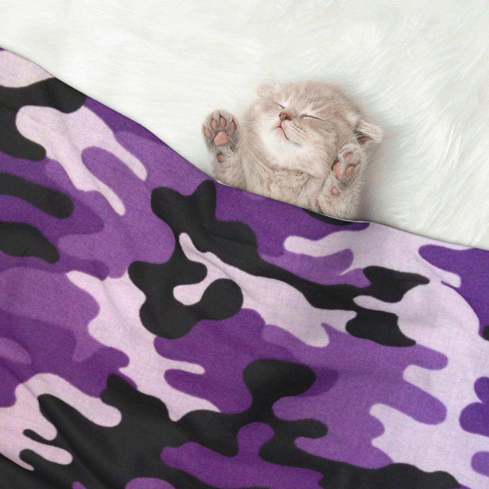 Green Camouflage Dog Blanket Soft Warm Flannel Cat Blanket Great Pet Throw for Cats Puppy Small Medium Large Dog