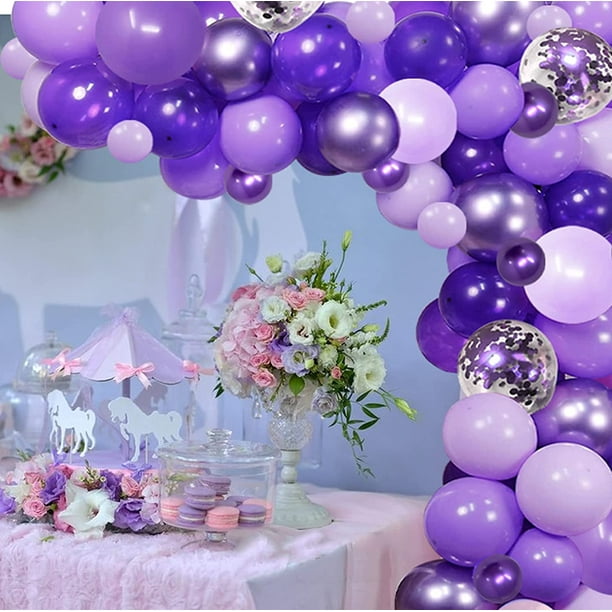 70 pièces Violet Ballon Assortiment Set Pour Violet Fête Décorations ,  Violet Décorations D'Anniversaire , Violet Douche De Bébé, Mode en ligne