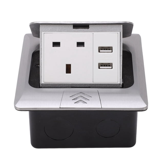 Toma de corriente de escritorio, toma de corriente de escritorio integrada con receptáculo de puerto USB doble, diseño de primera clase