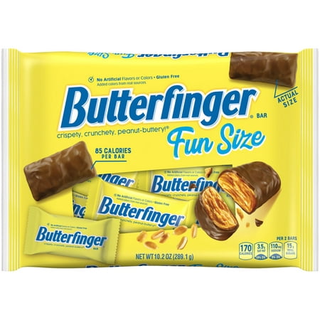 Butterfinger Fun Size, Peanut-Buttery Chocolate-y Candy Bars, Individually Wrapped, 10.2 oz Bag