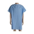 thumbnail image 2 of DMI Hospital Patient Gown for Women or Men, Back and Shoulder Snap, 36" Long, Blue, 2 of 5