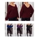 thumbnail image 5 of Suéteres de talla grande para mujer, de manga larga, cuello en V, informales, de punto, 5 of 8