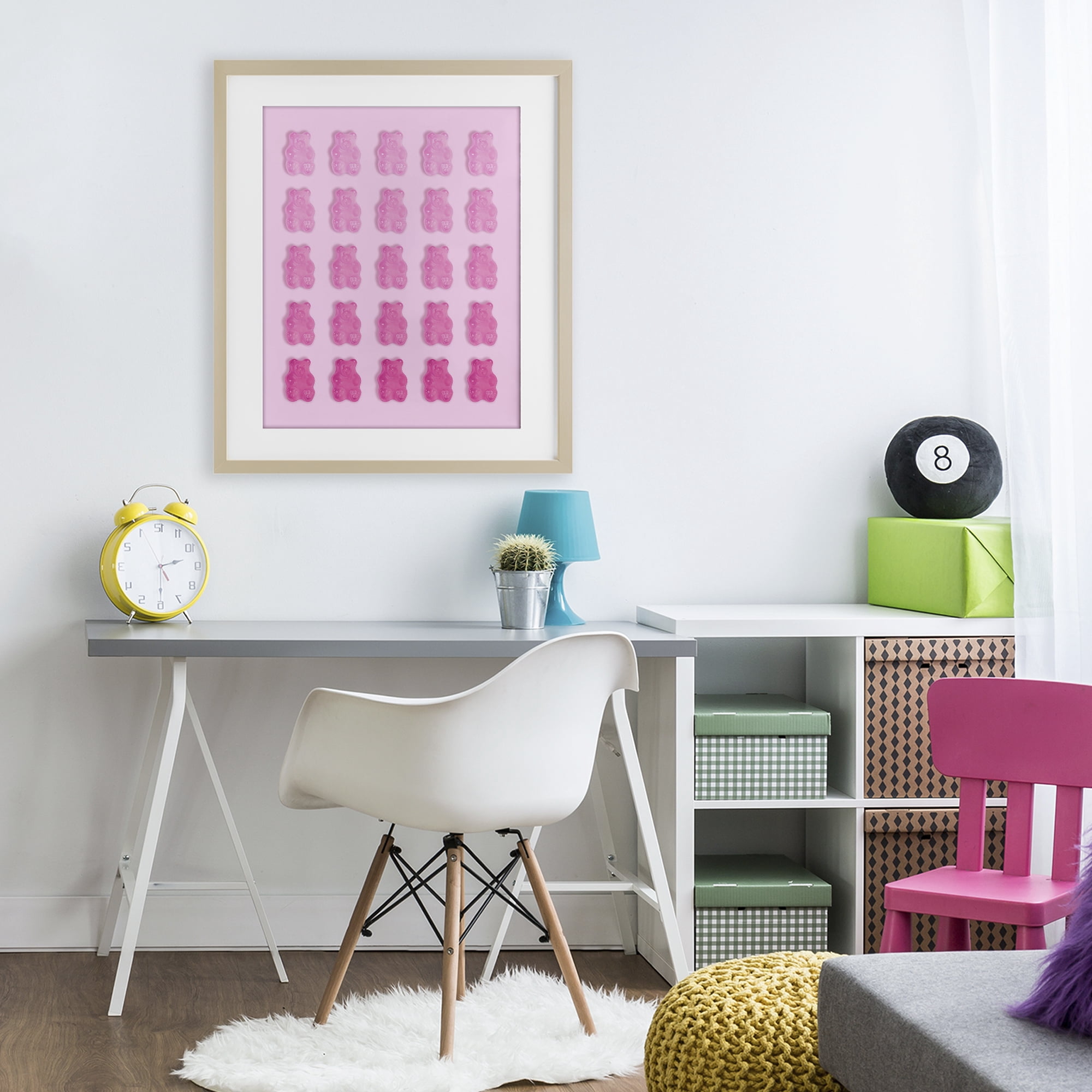 Stupell Industries Gradient Pastel Pink Bears Birch Framed Print Under Glass, design by LISH Creative