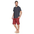 thumbnail image 2 of Ashford & Brooks Men's Woven Short Sleeve Jersey Top & Pajama Shorts Set, 2 of 5