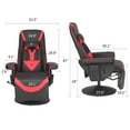 thumbnail image 6 of G-ROCKER Queen Throne Video Gaming Chair Ergonomic Recliner Racing Chair, High Back Swivel Chair with Footrest and Adjustable Backrest, Lumbar Support, Headrest and Cupholders, Black Red, 6 of 6