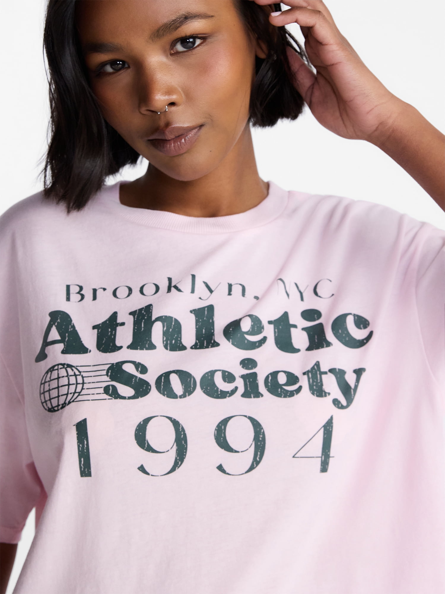 No Boundaries Boxy Cropped Graphic Tee, Women's and Women's Plus XXS-4X