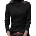 thumbnail image 1 of Womens Undershirts High Neck Thermal Long Sleeve Base Layer Top Soft Velvet Inner Fitted Warm T-Shirt, 1 of 5