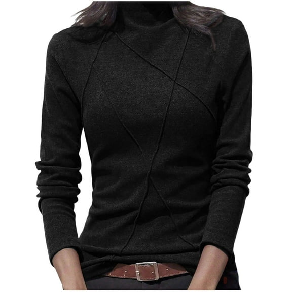 Womens Undershirts High Neck Thermal Long Sleeve Base Layer Top Soft Velvet Inner Fitted Warm T-Shirt