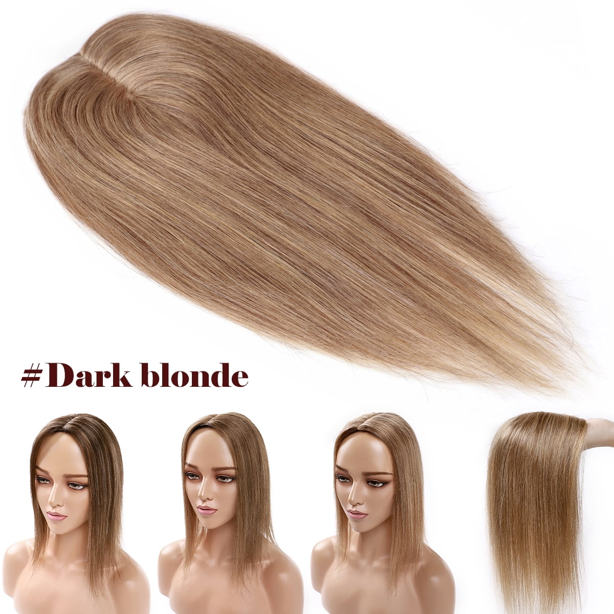 SEGO Clip in Hair Extensions Human Hair Toppers 100% Real Human Hair Topper for Thinning/Loss Hair Natural Black Hair Pieces