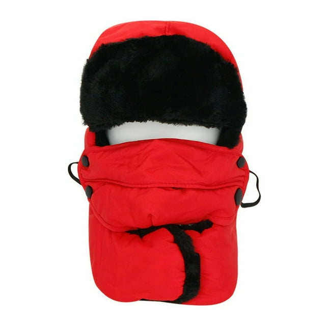 Trapper Hat Adjustable High Elasticity Windproof Thickened Keep Warm Polyester Men Velvet Warm Hat Scarf Outdoor Winter