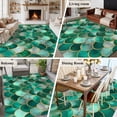thumbnail image 6 of Retro Washable Living Room Rugs 5'x8', Bohemian Style Green Wavy Lines Ocean Low Pile Throw Large Area Rug Non-Slip Sturdy Edge Binding Carpet for Living Room Kitchen Office, 6 of 9