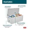 thumbnail image 3 of Keter Sumatra 135 Gallon Durable Resin Outdoor Storage Deck Box Ideal Store Garden Tools and Pool Toys, White, 3 of 14