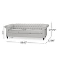 thumbnail image 6 of GDF Studio Zyiere Chesterfield Tufted 3 Seater Sofa with Nailhead Trim,  Pebble Gray Fabric, 6 of 11