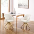 thumbnail image 5 of Art Leon Mid Century Modern Fabric Swivel Accent Chair with Beech Wood Legs, White, 5 of 5
