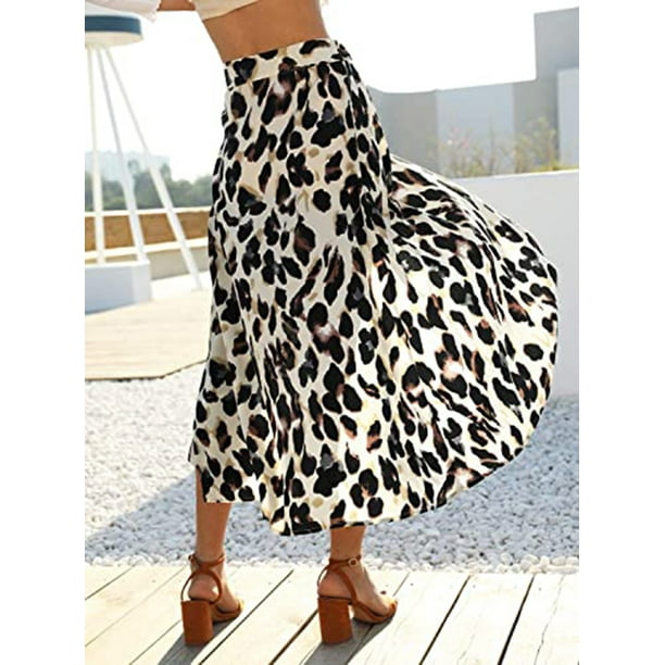Animal print midi skirt black and white discount