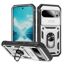 TECH CIRCLE Phone Case for Google Pixel 10 Pro XL,Slide Camera Cover & 360°Rotating Ring Kickstand,Military Grade Hard Shell Heavy Duty Full Body Protection, Shockproof for Google 10 Pro XL,A