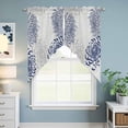thumbnail image 6 of Blue White Kitchen Window Curtains, Swag Curtains Valance for Bedroom Living Room Bathroom, Abstract Grey Chrysanthemum Flower Floral Rod Pocket Window Treatment Curtain Block Drapes 2 Panels 36"x36", 6 of 9