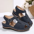 thumbnail image 6 of Dakaela Womens Sandals Comfortable Closed Toe Wedge Shoes Ankle Strap Platform Casual Dressy Summer Slip on Walking Shoes Size 6-10, 6 of 9