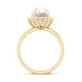 thumbnail image 3 of Rosec Jewels Real Freshwater Pearl Cocktail Ring with Diamond Halo for Women (8 mm), 18K Yellow Gold, US 4.50, 3 of 9