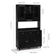 thumbnail image 5 of RichYa 71.2" Tall Kitchen Pantry Cabinet,Large Food Pantry Cabinet for Microwave,Wine,Kitchen Hutch,Black, 5 of 9