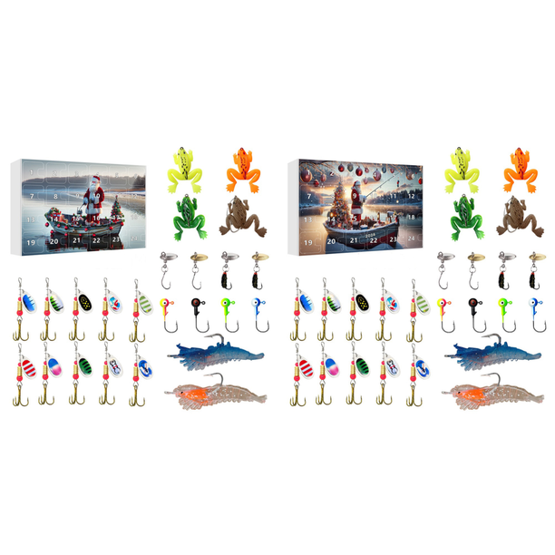 Calendario Adviento Pesca 2024 Cuenta Regresiva Navidad Regalos para Hombres (B)