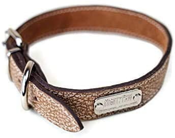 Mighty Paw Leather Dog Collar Super Soft Distressed Leather Premium Quality Modern Stylish Look 