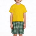 thumbnail image 4 of NIPAXO Boys Short Sets Vibrant Yellow T-Shirt and Green Plaid Shorts 2-Piece Summer Outfit Casual Activewear for Boys, Sizes 4-5 years old, 4 of 6