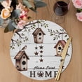 thumbnail image 3 of Sweet Home Round 13 Inch Placemats Set of 2, Western Stars Bird Houses White Wood Plank HeatResistant Non Slip Place Mats for Dining Table, Wipeable Braided Kitchen Table Mats for Housewarming, 3 of 9