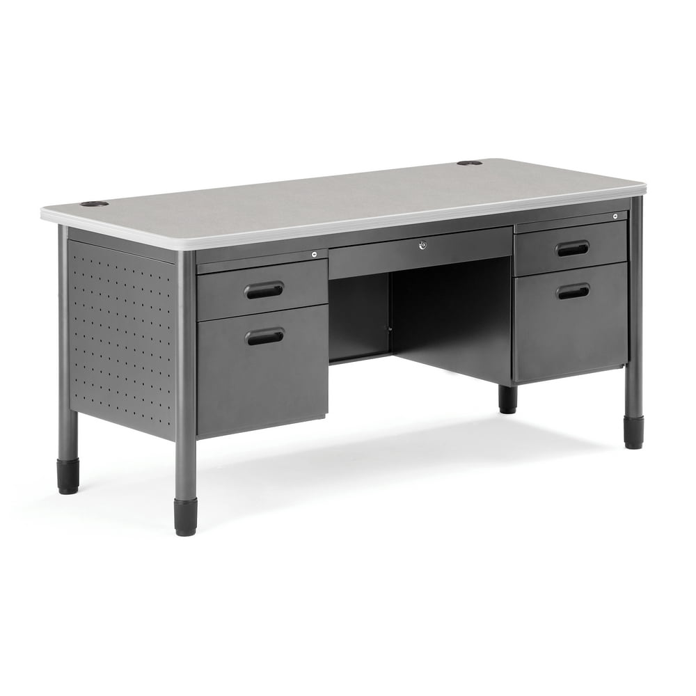 66360GRYNB School Furniture Mesa Series Heavy Duty Double Pedestal 5