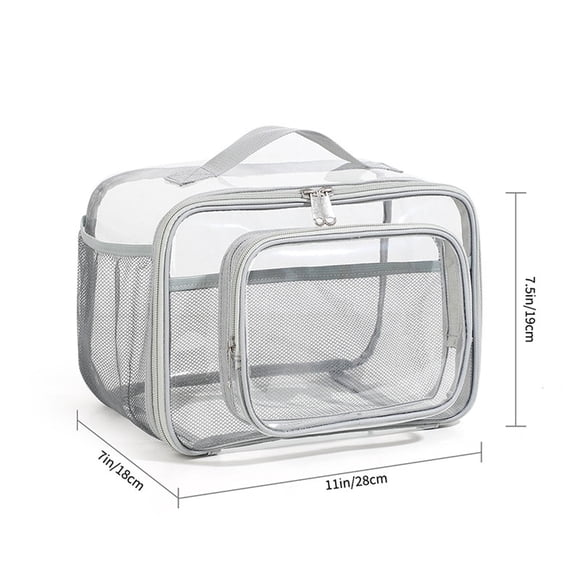 Large Clear Lunch Bags For Work See Through Lunch Box with Adjustable Strap and Front Storage Compartment Transparent Lunch Bags For Men and Women