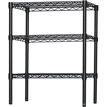 

Shelving Inc. 8 d x 24 w x 34 h Black Wire Shelving with 3 Tier Shelves Weight Capacity 300lbs Per Shelf
