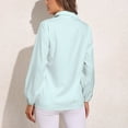 thumbnail image 2 of Light Cyan Long Sleeve Blouse Woman Streetwear Casual Shirts Summer Oversize Woman Streetwear Clothing Birthday Present, 2 of 7