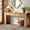 60",Natural Oak,Wooden, variant on Satifur 47" Entryway Table with 3 Fabric Drawers, Console Table Metal Frame Sofa Table with 2 Shelves for Living Room and Hallway,Brown