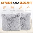 thumbnail image 5 of Cheer Collection Set of 2 Shaggy Long Hair Throw Pillows - Gray, 5 of 5