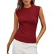 thumbnail image 1 of PRETTYGARDEN Musculosa de Canalé con Mangas Caperuzas Vino Talle M, 1 of 8