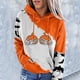 thumbnail image 2 of Moda mujer cuello redondo manga larga Halloween camiseta impresión con capucha bolsillo blusa Tops Fridja ghj987+6539, 2 of 4