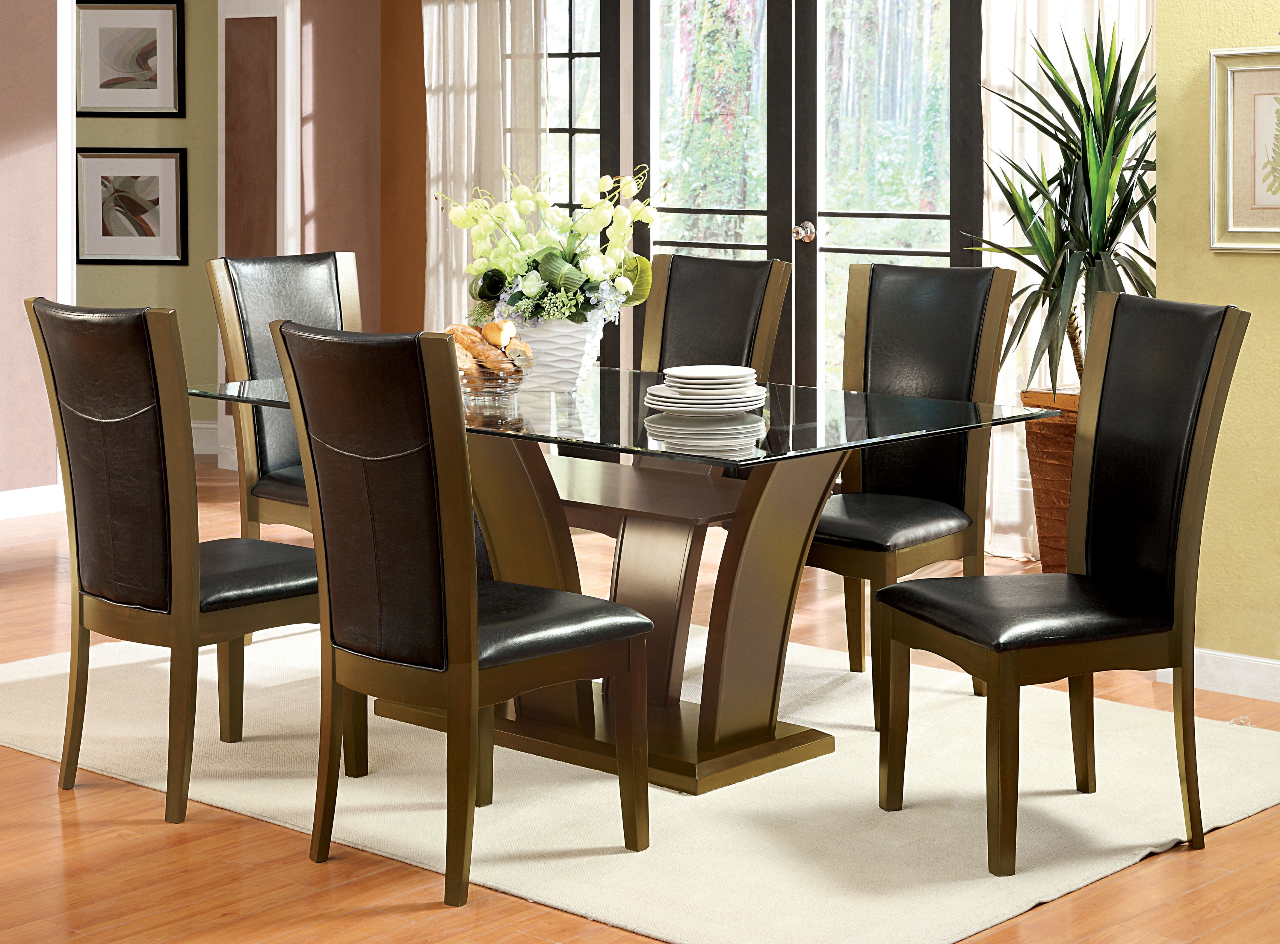 Furniture of America Longbotton Upholstered Dining Chairs - Set of 2, Black