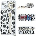 thumbnail image 5 of iPhone 13 Case for Women with Card Holder, iPhone 13 Phone Case Wallet with Strap,Crossbody Lanyard Cases with Credit Card Slots Kickstand with Ring Holder Stand Case,6.1 Inch,Cow Print, 5 of 15