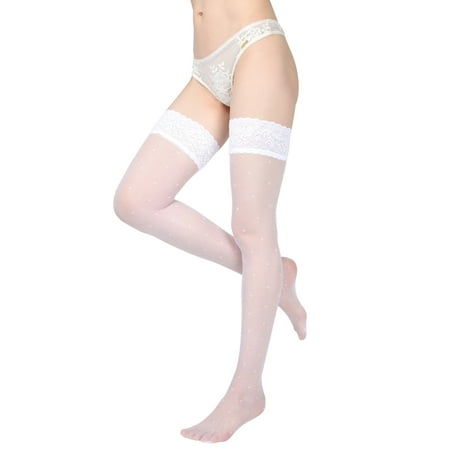 

Levante Women s Seduction Sheer Allover Dot Thigh High Stockings - Womens - Female