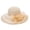 Beige, variant on Straw Sun Hat for Women Summer Beach Wide Brim UV Protection Hats with Chin Strap Travel Foldable Flower Decor Round Dome Patchwork Color