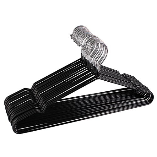Kabudar Metal Hangers NonSlip Suit Coat Hangers Chrome and Black