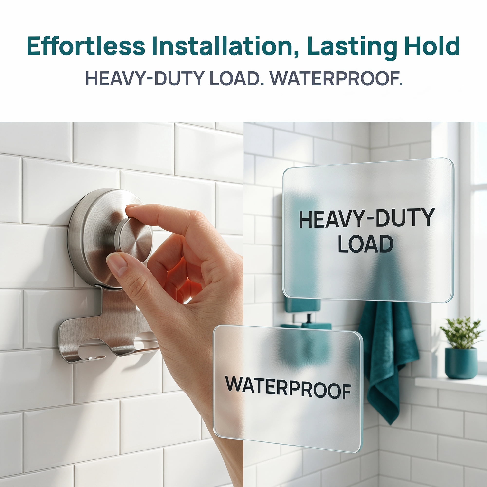 Unique Bargains Suction Cup Hooks for Shower 2-Pack Wall Hooks for Hanging Black