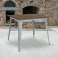 thumbnail image 2 of Flash Furniture Parker 36" Square Silver Metal Indoor Table with Walnut Rustic Wood Top, 2 of 6
