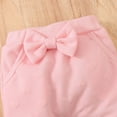 thumbnail image 4 of Mercatoo Baby Girl Fall Clothes Flying Sleeve Top Bow Pants Set Toddler 6 12 18 24 Months 2T 3T 4T Knit Ribbed Outfit, 4 of 9