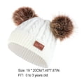 thumbnail image 3 of Sonducket Bufanda Conjunto de gorro y guantes para niños Gorro de punto Gorro Delicados productos para niños Estirable Clima frío Cómodo Bufanda rosa Sombreros bola de pompón marrón blanco, 3 of 6
